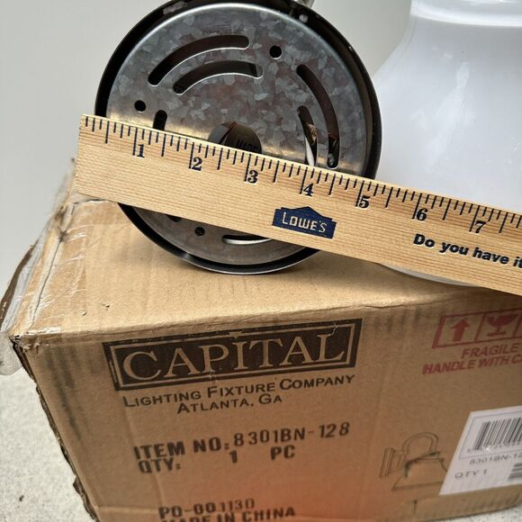 Capital Lighting 8301-128 Brushed Nickel Baxter 1-Light Bath Sconce Milk Glass - Picture 8 of 16